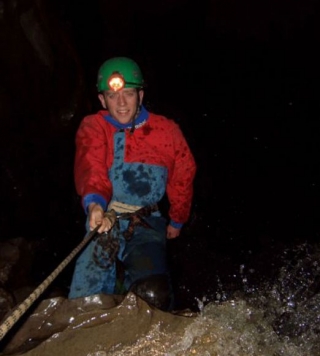 Abseiling underground